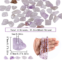 4 Strands Natural Lavender Amethyst Chip Beads Strands&nbsp;G-SC0002-65