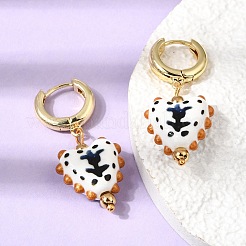 Brass Hoop Dangle Earrings&nbsp;KK-CBA8324-26G-02
