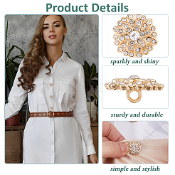 10Pcs 1-Hole Alloy Rhinestone Shank Buttons&nbsp;BUTT-FH0001-025