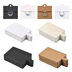 50Pcs Rectangle Foldable Paper Jewelry Display Cards for Rings&nbsp;CDIS-FS0001-31A