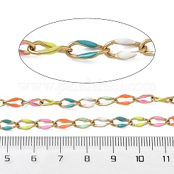 Ion Plating(IP) 304 Stainless Steel Enamel Link Chain&nbsp;CHS-H027-01G-02