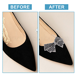 Glass Rhinestone Bowknot Shoe Decorations&nbsp;AJEW-WH0323-24C