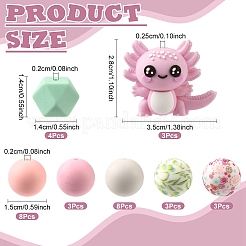 35Pcs Silicone Beads&nbsp;SIL-YW0003-74