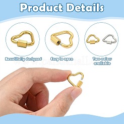 8Pcs 2 Colors 304 Stainless Steel Locking Carabiner&nbsp;STAS-FS0002-37
