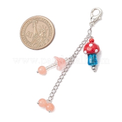 Mushroom Handmade Lampwork & Glass Pendant Decoration&nbsp;HJEW-JM03810
