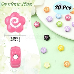 20Pcs Baking Paint Alloy Beads&nbsp;FIND-YW0010-75