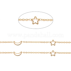 PVD Vacuum Plating 304 Stainless Steel Moon and Star Link Chains&nbsp;CHS-E006-10G