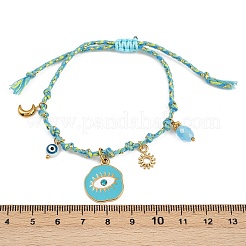 304 Stainless Steel Enamel  Charms Bracelets&nbsp;BJEW-C114-12G