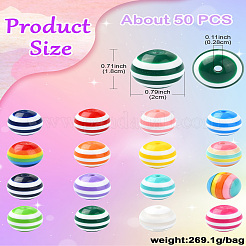 Opaque Striped Resin Beads&nbsp;RESI-CJC0021-16