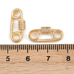 Brass Micro Pave Clear Cubic Zirconia Connector Charms&nbsp;KK-F910-09G