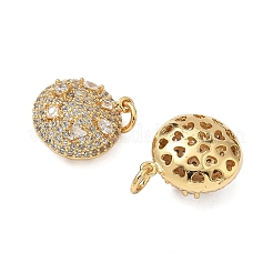 Brass Micro Pave Clear Cubic Zirconia Pendants&nbsp;KK-G536-28G