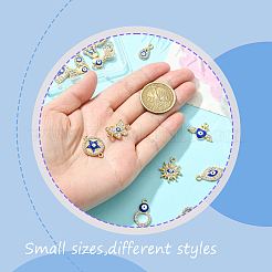 20Pcs 20 Styles Evil Eye Alloy Enamel & Rhinestone Pendants and Connector Charms Findings Kits&nbsp;ENAM-YW0005-60