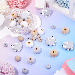 Silicone Focal Beads and Velvet Imitation Fur European Beads&nbsp;DIY-TA0013-50