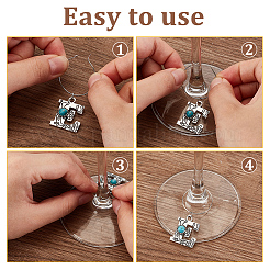 Brass Wine Glass Charms&nbsp;AJEW-GA00015