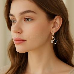 3 Pairs 3 Colors Alloy Rhinestone Dangle Stud Earrings&nbsp;EJEW-GO0007-004