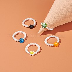 Shell Pearl Stretch Finger Ring&nbsp;RJEW-TA00019
