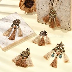 10Pcs 5 Styles Alloy Tassel Pendants&nbsp;FIND-CJ0004-37