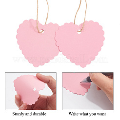 100Pcs Lace Edged Heart Paper Gift Tags&nbsp;CDIS-CP0001-01A