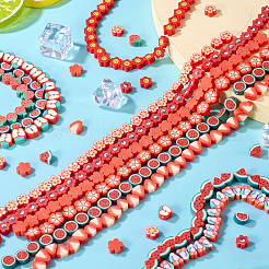 12 Strands 12 Styles Handmade Polymer Clay Bead Strands&nbsp;CLAY-TA0001-72A