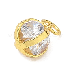 Brass Micro Pave Clear Cubic Zirconia Pendants&nbsp;CU-CBABB5B-07G