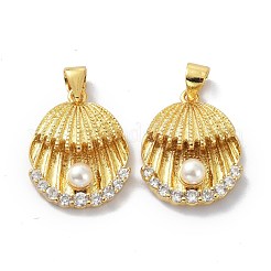Brass Clear Cubic Zirconia Pendants&nbsp;KK-B047-18G