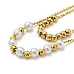304 Stainless Steel Boston Link Chains Double Layer Necklaces&nbsp;BJEW-K257-04G