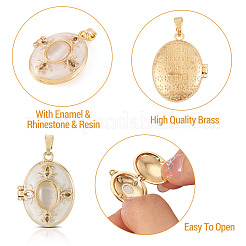 1Pc Brass Enamel Locket Pendants&nbsp;FIND-TA0010-71C