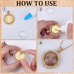 DIY Blank Dome Alloy Rhinestone Pendant Necklace Making Kits&nbsp;DIY-SP0002-72A