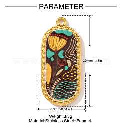 Printed 304 Stainless Steel Pendants&nbsp;STAS-OY003-46G-02