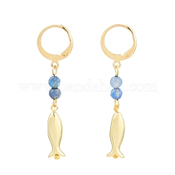 3 Pairs 304 Stainless Steel Gemstone Beads Leverback Earrings&nbsp;EJEW-JE06632