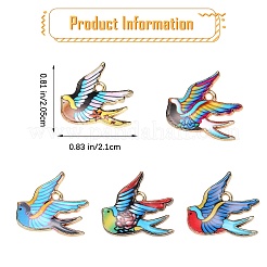 50Pcs 5 Colors Rack Plating Alloy Pendants&nbsp;FIND-SZ0003-42