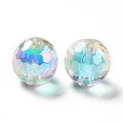 Two Tone UV Plating Rainbow Iridescent Acrylic Beads&nbsp;TACR-D010-03B-02