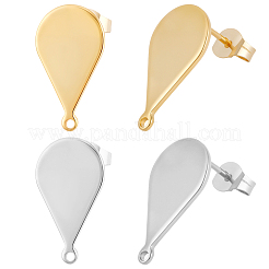 32Pcs 2 Colors 201 Stainless Steel Stud Earring Findings&nbsp;STAS-BBC0008-91