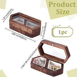 Walnut Wood Jewelry Magnetic Presentation Box with Velvet Inside&nbsp;ODIS-WH0334-006