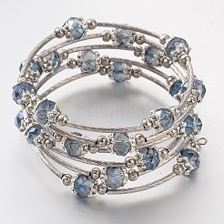 More Loops Glass Beads Wrap Bracelets&nbsp;BJEW-JB02043
