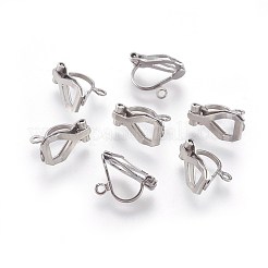 Non-Tarnish 304 Stainless Steel Clip-on Earrings Components&nbsp;X-STAS-F188-07P
