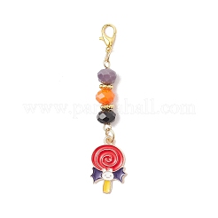 8Pcs Halloween Glass & Alloy Enamel Pendant Decorations&nbsp;HJEW-JM03687
