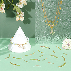 50Pcs 5 Styles Brass Textured Curved Tube Beads&nbsp;KK-PH0013-33