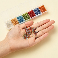 3500Pcs 7 Colors 12/0 Glass Round Seed Beads&nbsp;SEED-YW0001-23