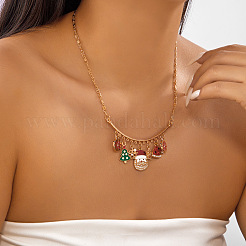 Alloy Enamel with Rhinestone Pendant Bib Necklaces&nbsp;FS-WGEB151-01