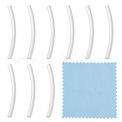 10Pcs Curved Tube 925 Sterling Silver Beads&nbsp;STER-TA0001-43A
