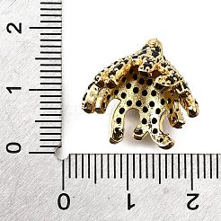 Brass Micro Pave Black Cubic Zirconia Beads&nbsp;KK-V011-26G