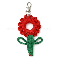 Flowers Woven Cotton Thread Pendant Decorations&nbsp;HJEW-JM02452