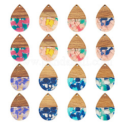 16Pcs 8 Colors Resin and Walnut Pendants&nbsp;FIND-TA0006-39