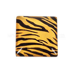 Mosaic Printed Glass Square Cabochons&nbsp;GGLA-N001-20mm-G