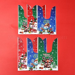 60Pcs 3 Colors Christmas Theme Rabbit Shaped Candy Plastic Bags&nbsp;ABAG-FS0001-05