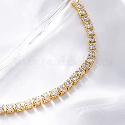 Brass Pave Clear Cubic Zirconia Horse Eye Box Chain Slider Bracelets&nbsp;BJEW-YWC0002-06B-G