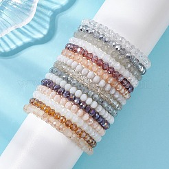 15Pcs Electroplate Glass Beaded Bracelets&nbsp;BJEW-JB13022