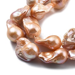 Natural Nucleated Pearl Beads Strands&nbsp;PEAR-B004-15M-06B