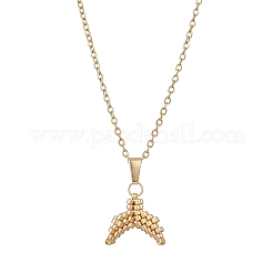 MIYUKI Delica Beads Beaded Mermaid Tail Pendant 304 Stainless Steel Cable Chain Necklaces for Women&nbsp;NJEW-MZ00130-01